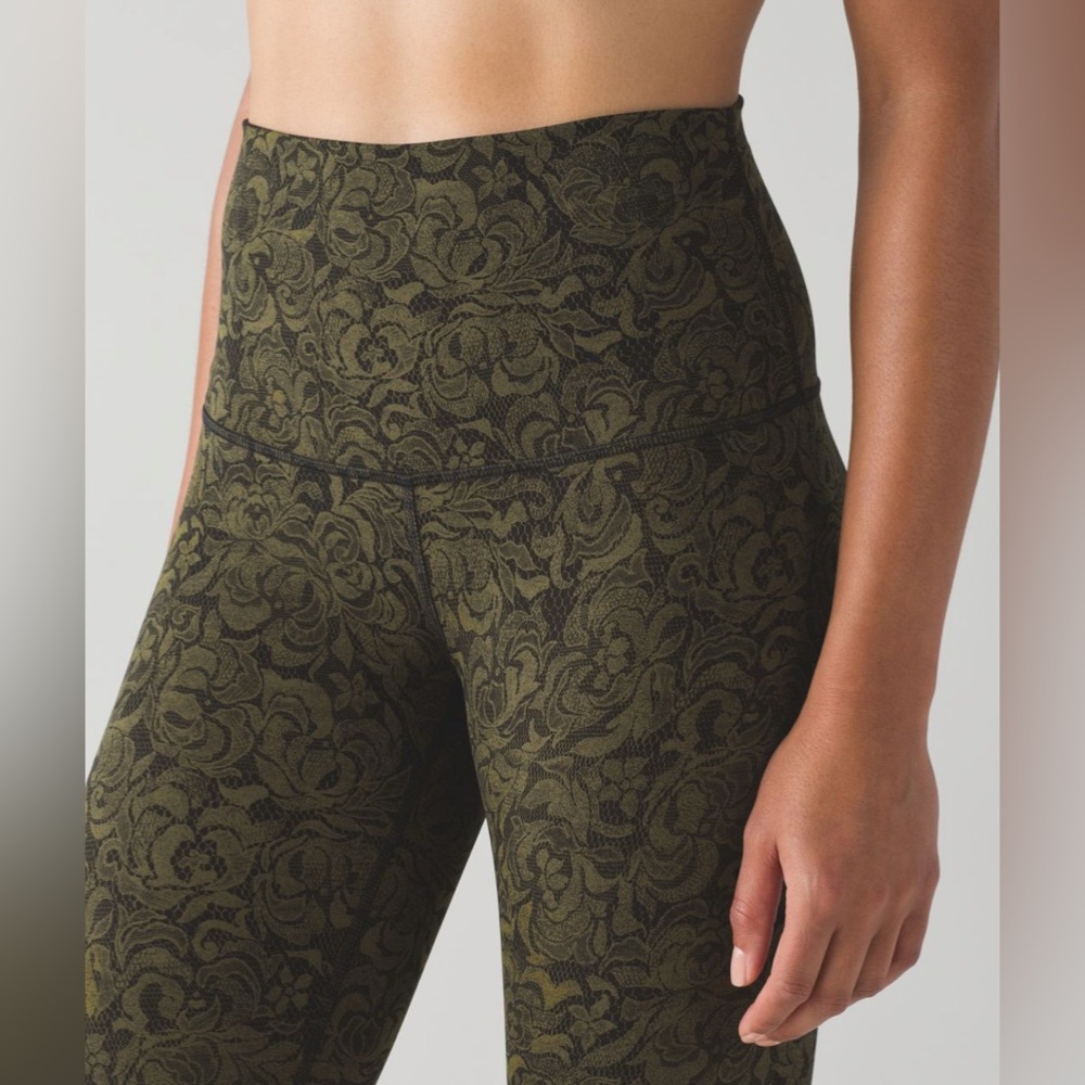 Lululemon Athletica Olive and Black Patterned Leggings